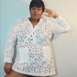 Maeve Plus Size White Cut Out Tunic/Dress